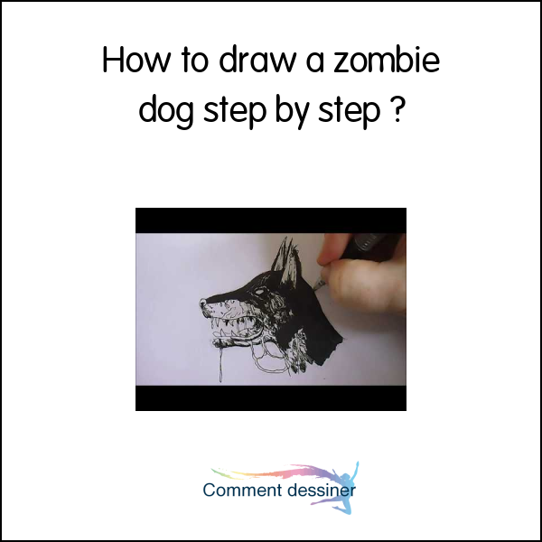How to draw a zombie dog step by step